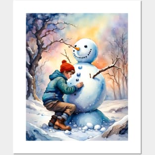 Building a snowman Posters and Art